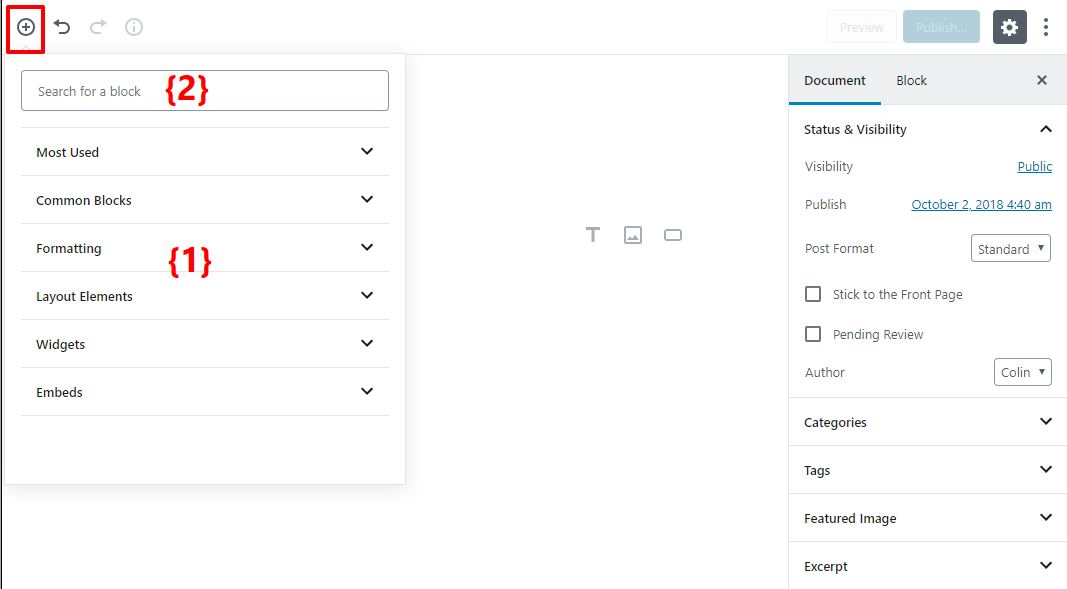 gutenberg editor tutorial basic 0 1 1