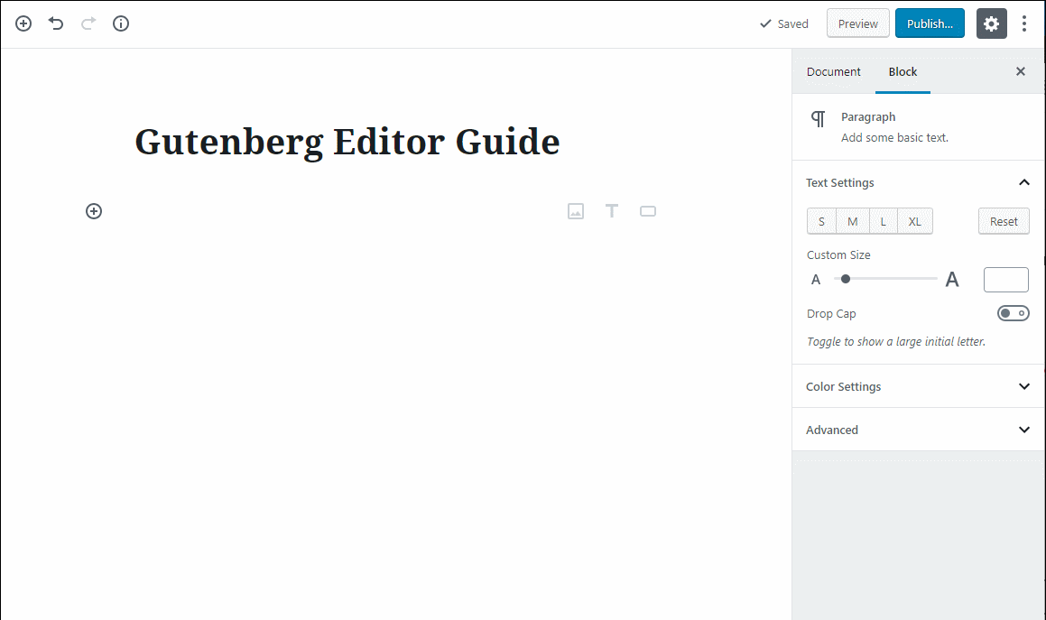 gutenberg editor tutorial basic 1 1