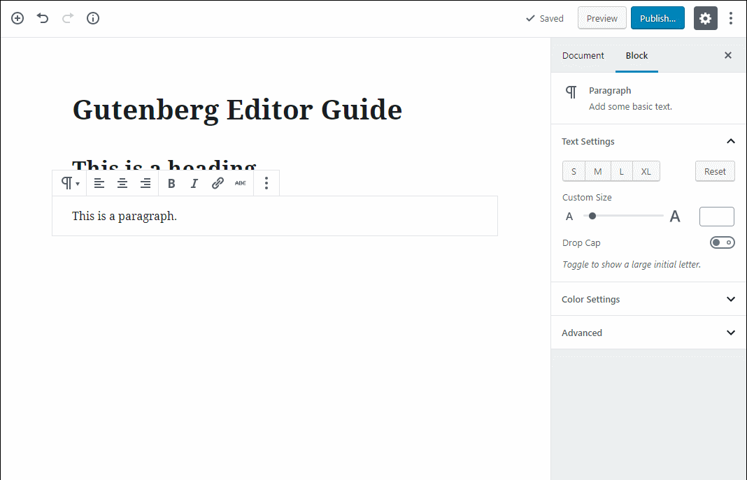 gutenberg editor tutorial basic 15 1