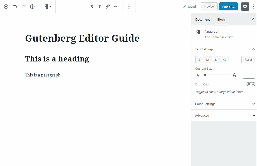 gutenberg editor tutorial basic 18 1