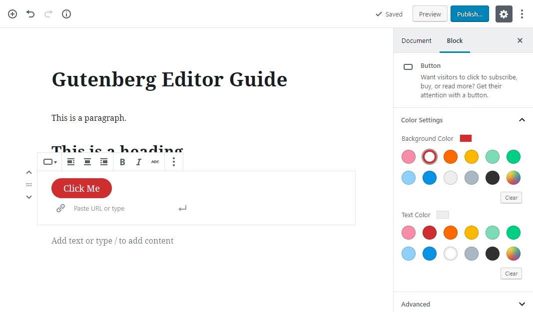 gutenberg editor tutorial basic 19