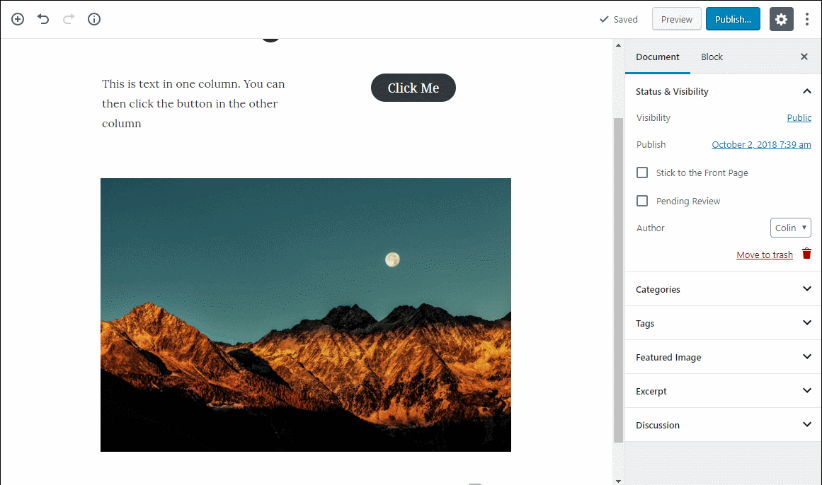 gutenberg editor tutorial basic 21 1