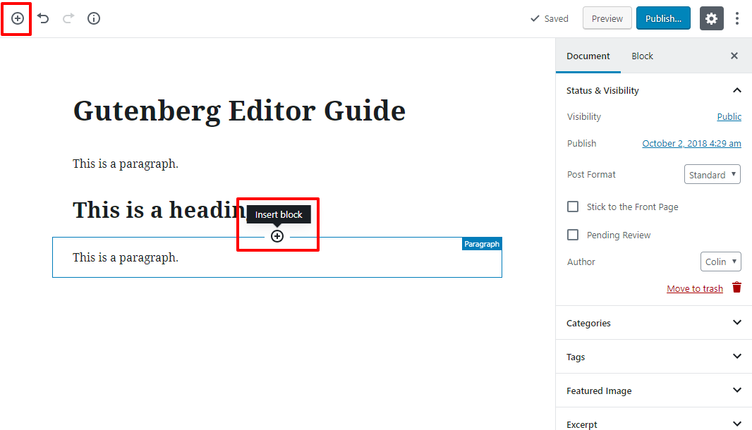 gutenberg editor tutorial basic 7