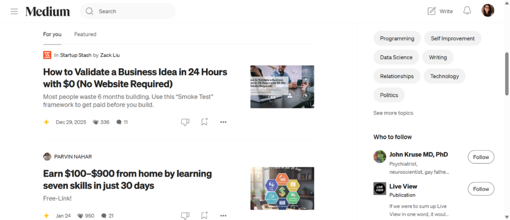 Screenshot of an email newsletter tool called Medium.
