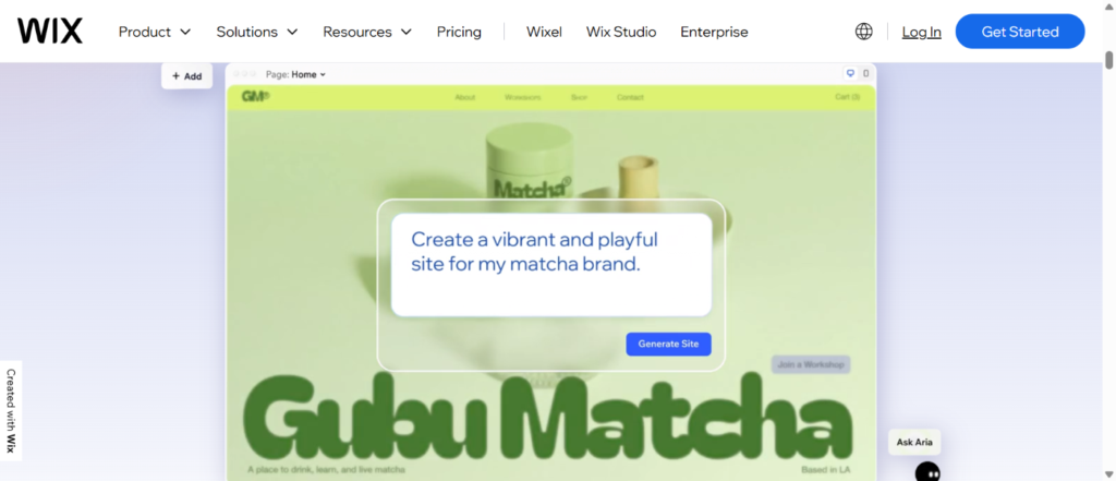 Building a website with AI using Wix. 

