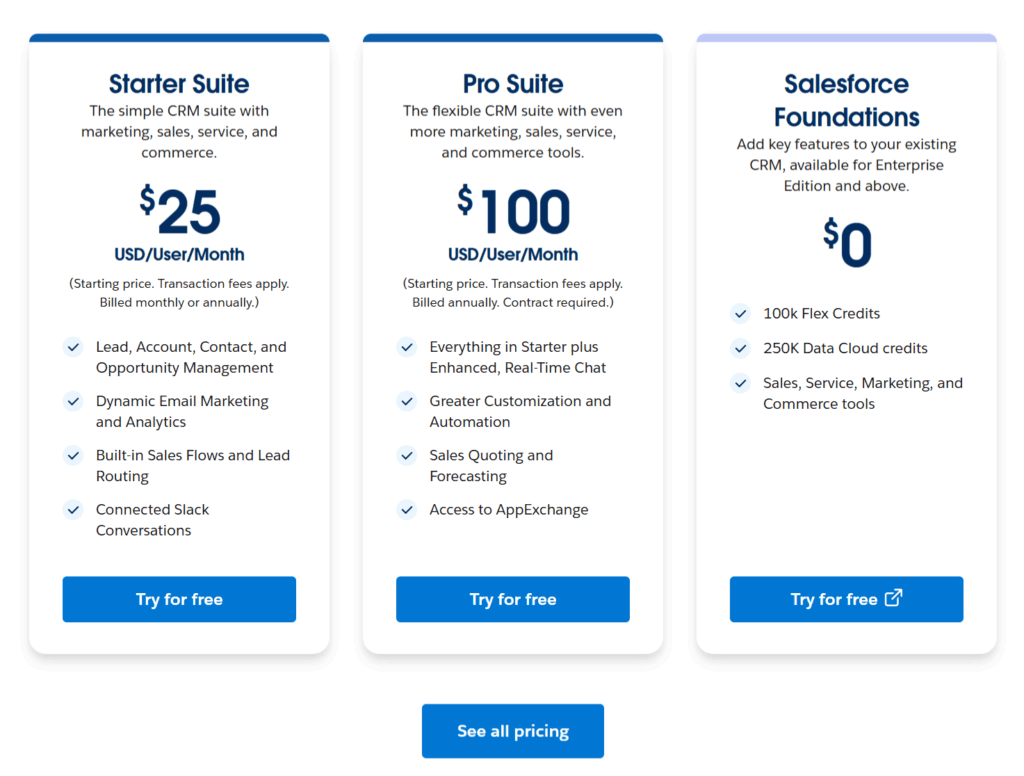 Salesforce Pricing