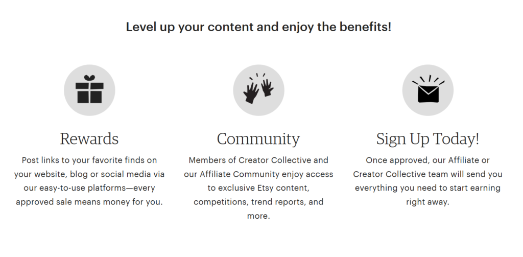 Graphic breaks down how Etsy’s affiliate program works.