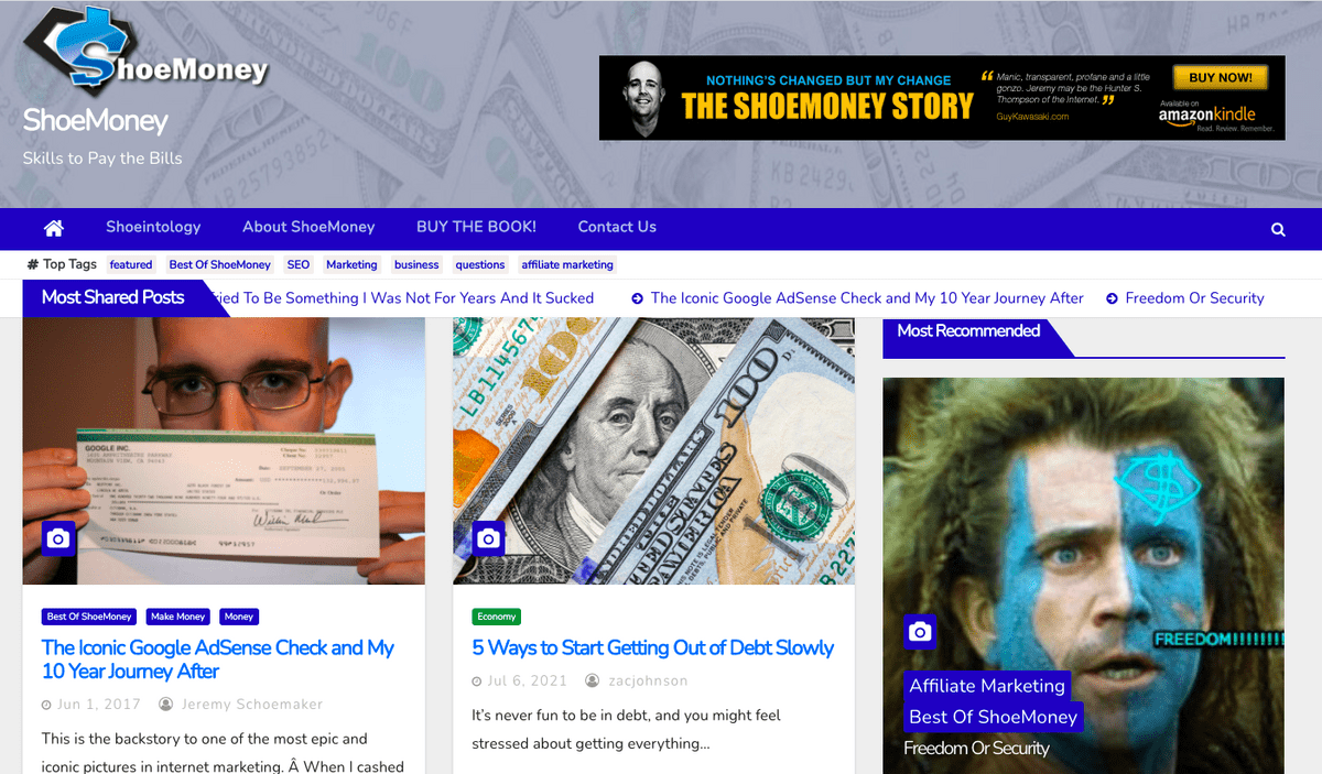 ShoeMoney homepage