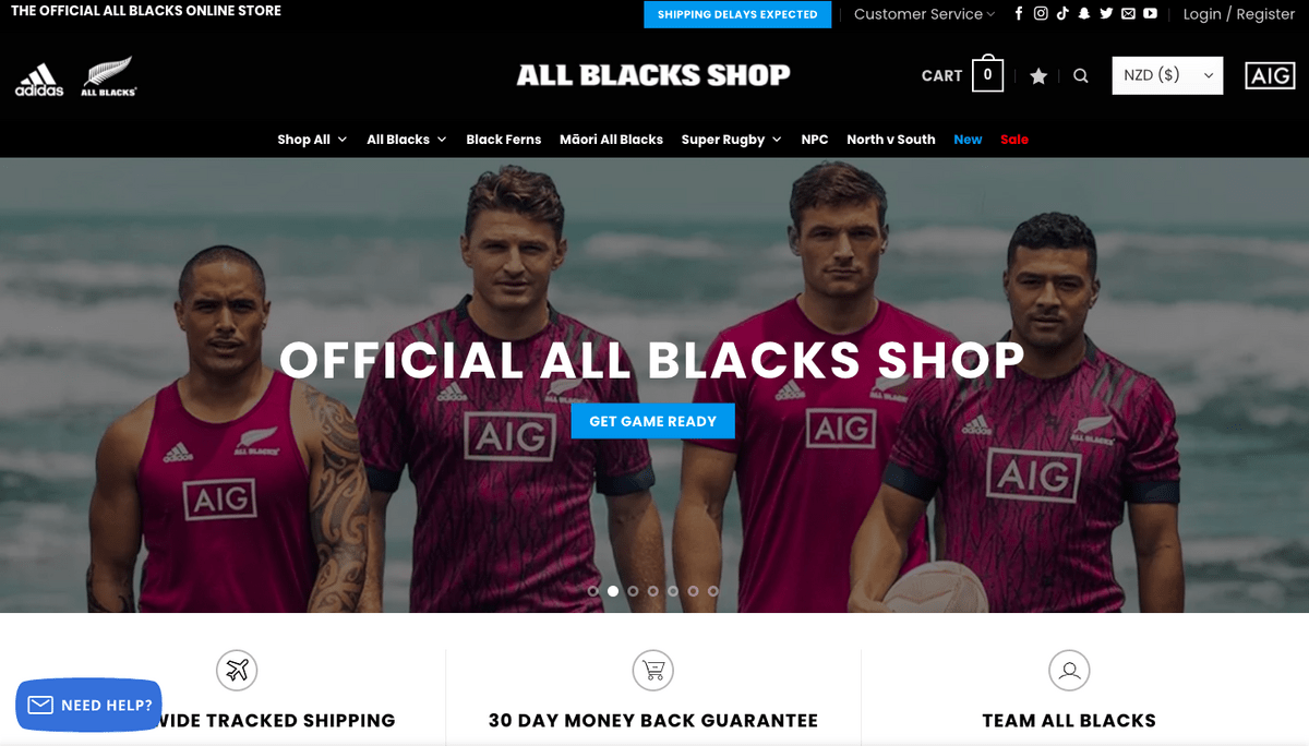 Official All Blacks homepage