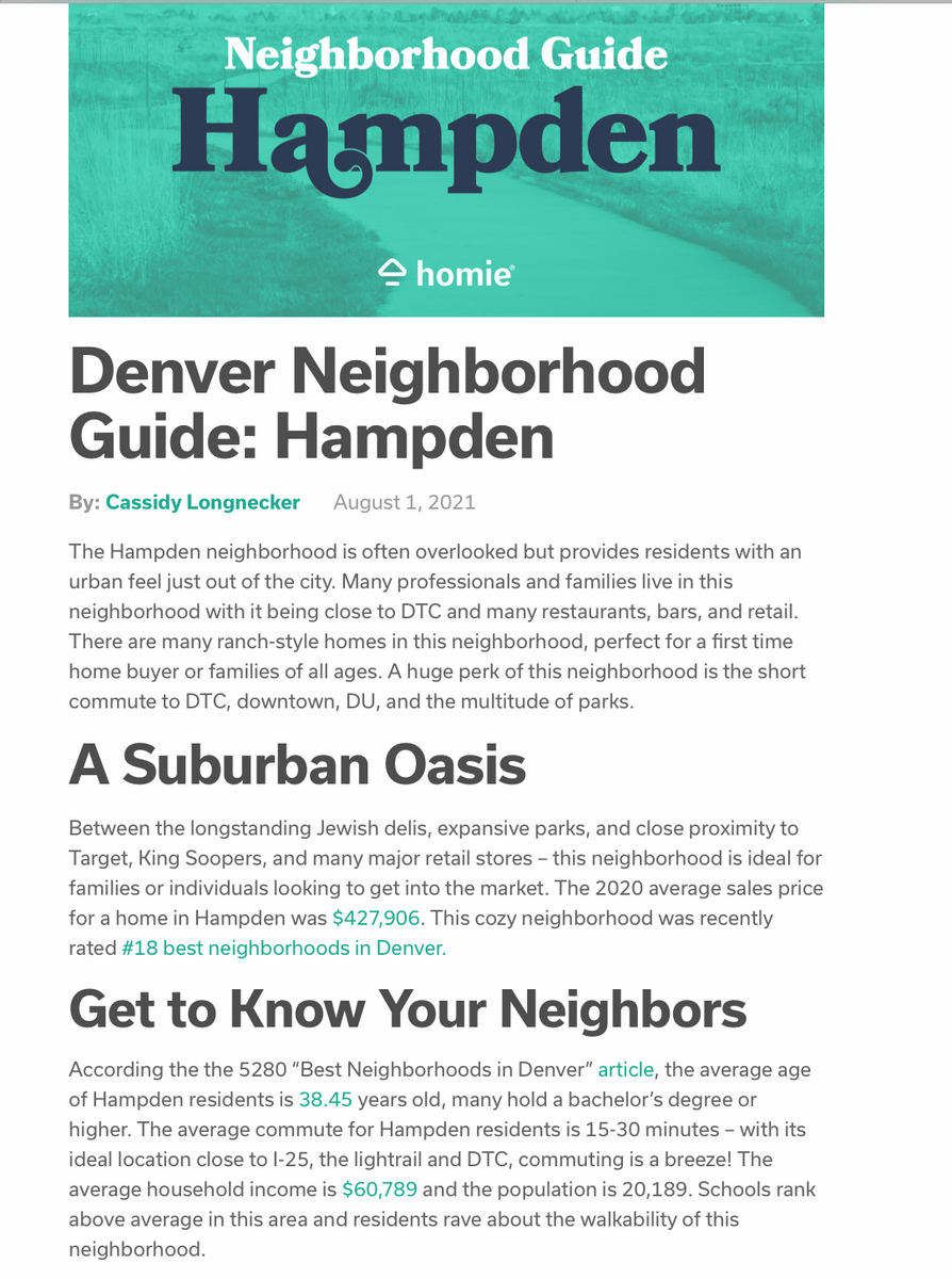 content marketing example of a neighborhood guide