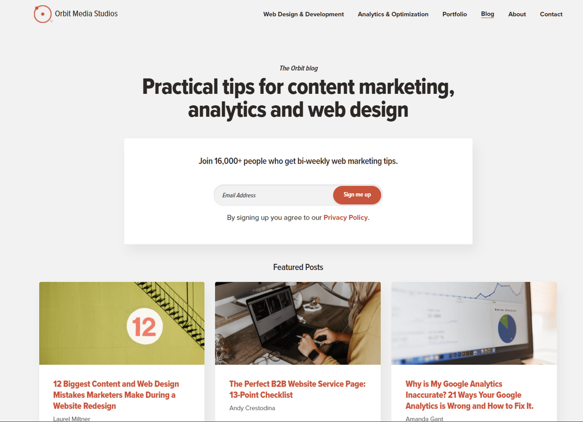 Orbit Media homepage