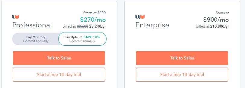 HubSpot plans and pricing