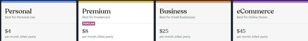 WordPress plans and pricing