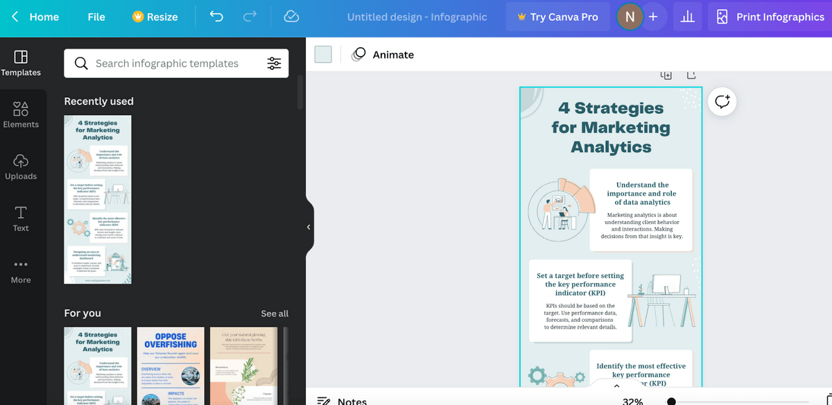 Screenshot of Canva dashboard to create your own images