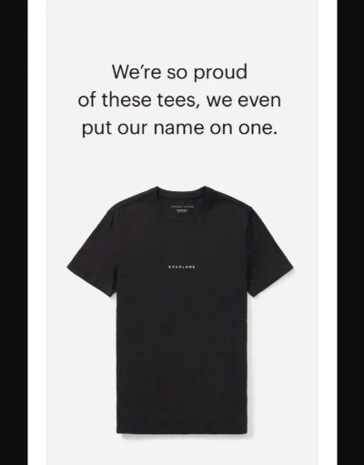 choppy copywriting from an Everlane marketing email