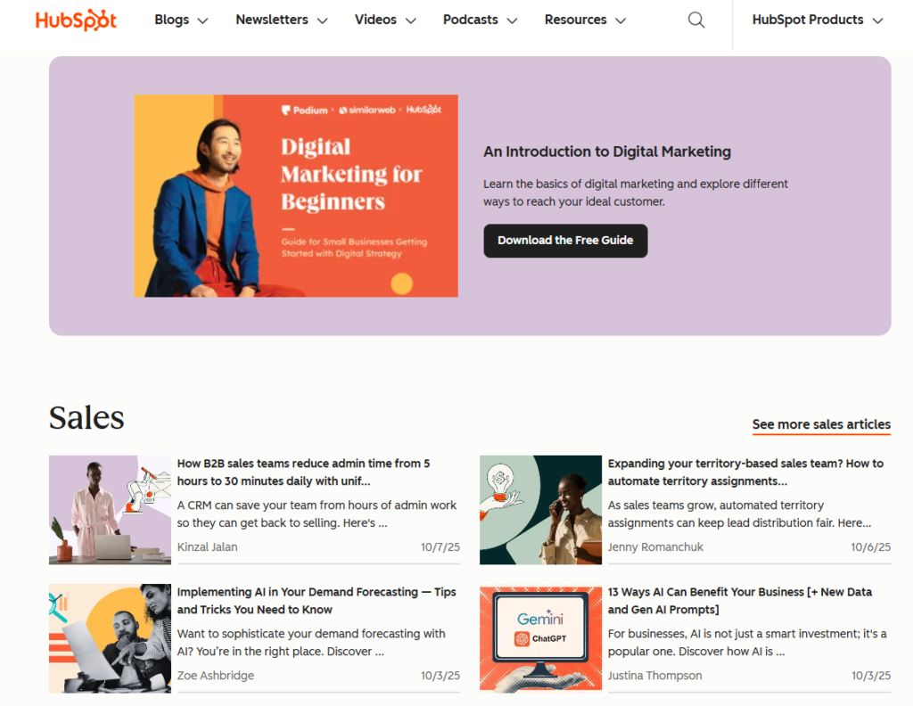 HubSpot Blog's blog posts.