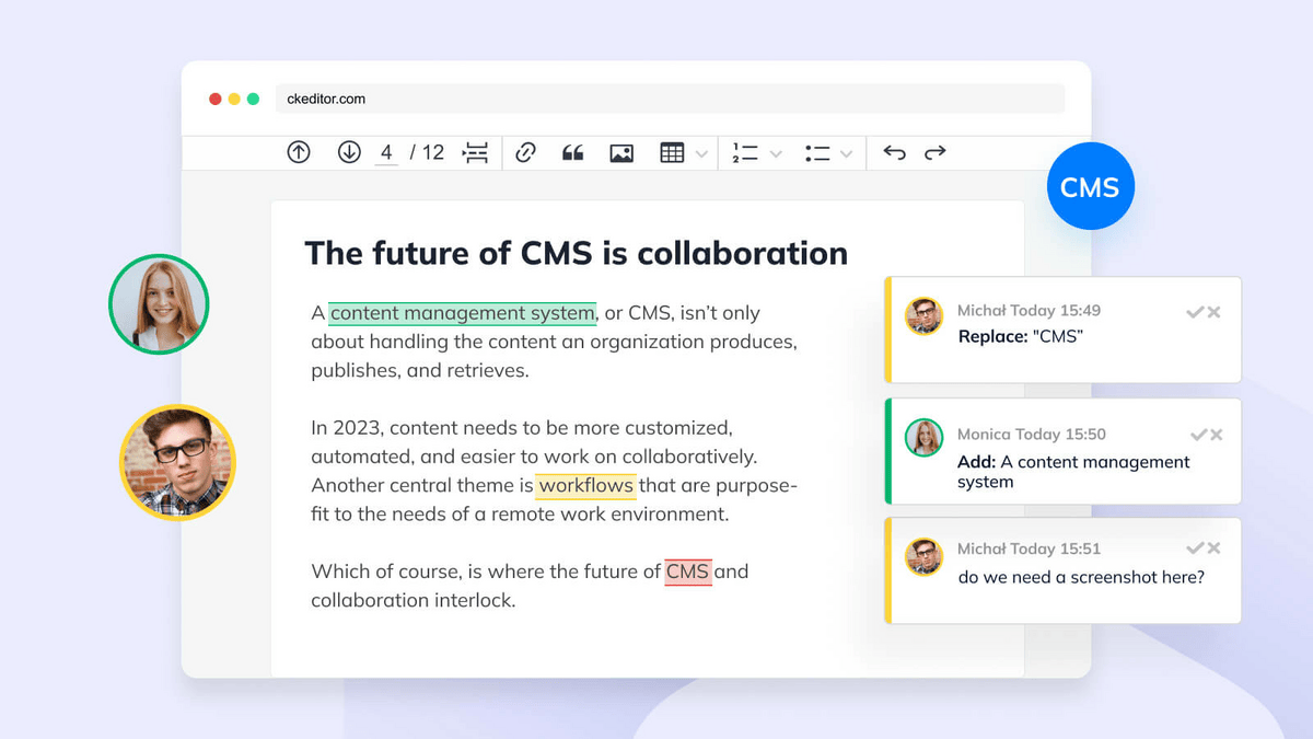 screenshot of an example of a blog post about the future of CMS is collaboration