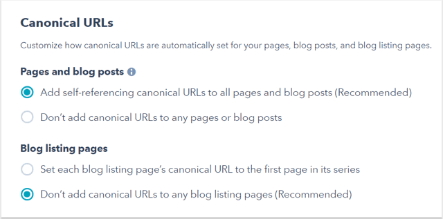 Setting Canonical URLs in HubSpot