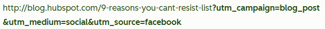 Screenshot of a URL with UTM code.