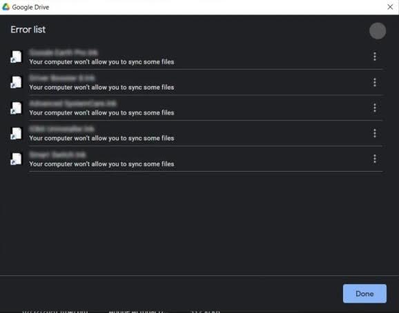 Screenshot depicting Google Docs offline synchronization error