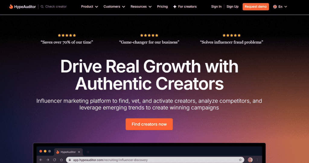 HypeAuditor homepage