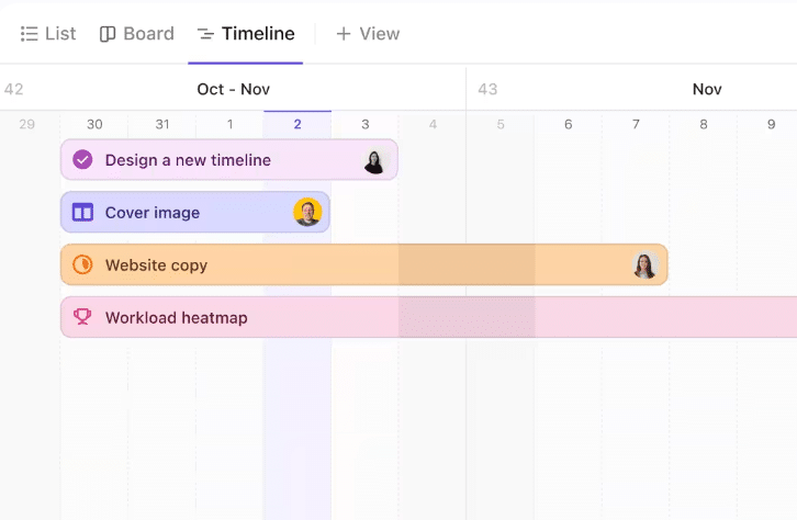 Example of using ClickUp for project planning.
