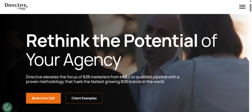 Screenshot of an SEO enterprise agency’s website called Directive Consulting.