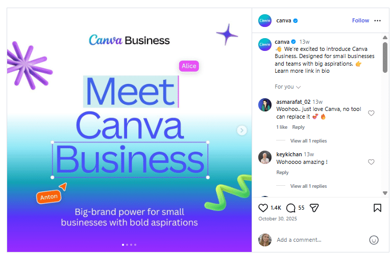 Canva Business Instagram post.