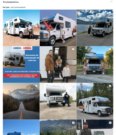 Cruise America’s hashtag related images on Instagram.