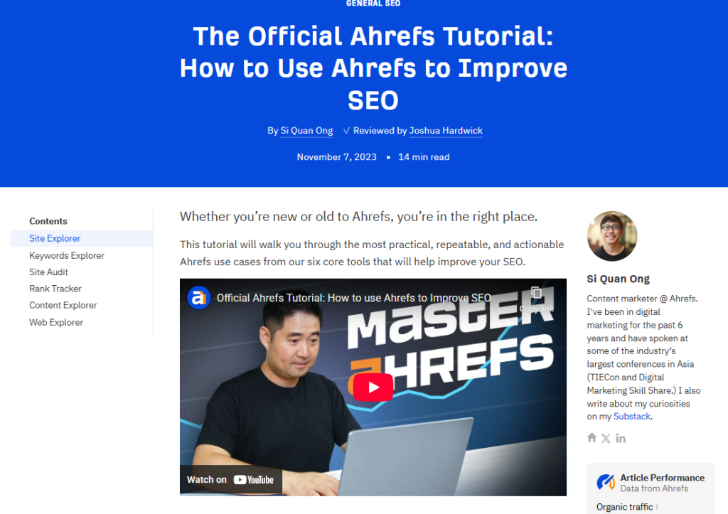 Ahrefs tutorial