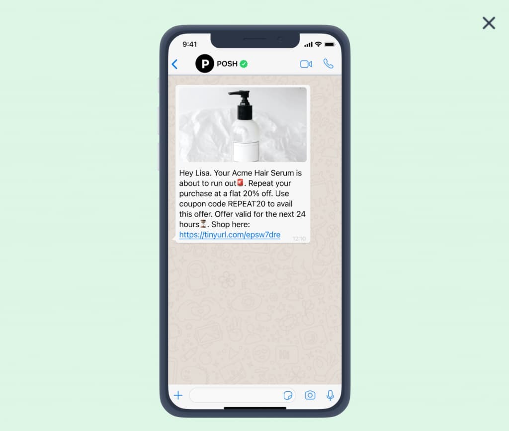 Encouraging repeat purchases with short-form messages