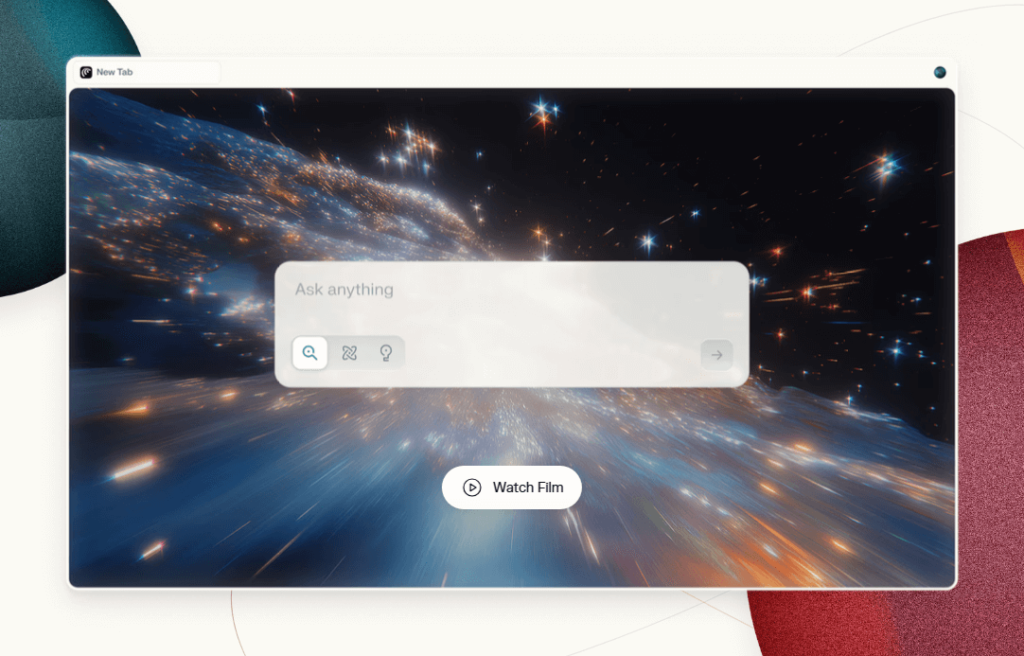 Screenshot of Perplexity's new Comet browser