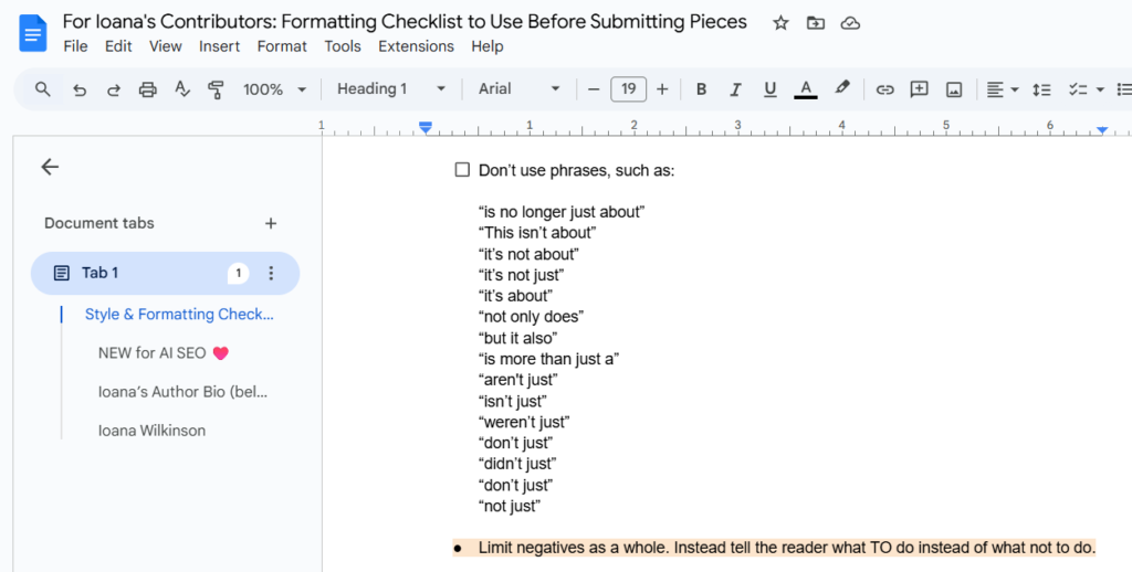 Don’ts Section
A don’ts section inside of a style guide.