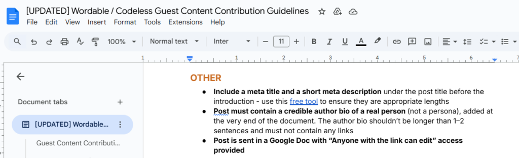 Wordable and Codeless Guidelines
Wordable and Codeless Guest Content Contribution Guidelines screenshot.