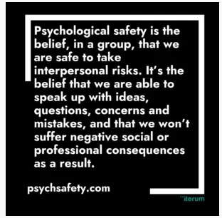 Definition of psychological safety.