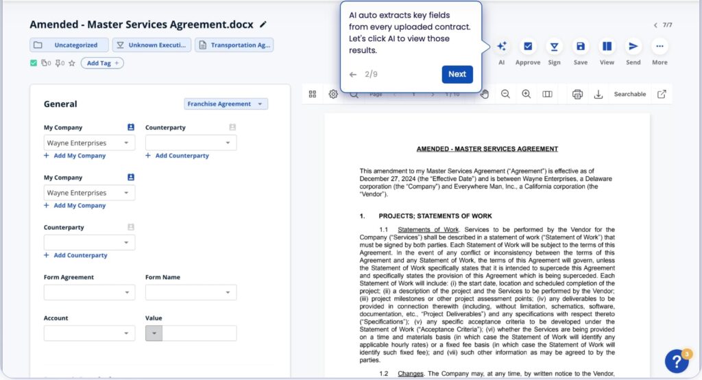 AI contract management software