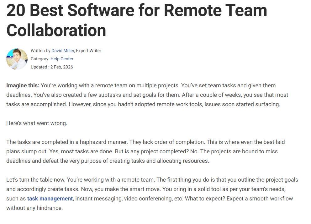 Listicle Article for Remote Team Collaboration