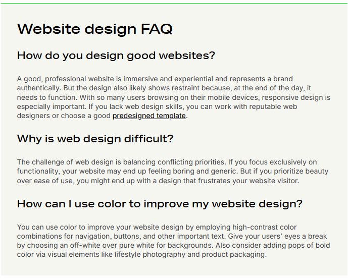 FAQs on Shopify's ecommerce blog post.