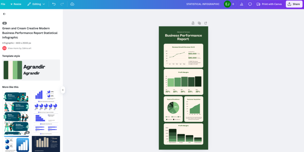 Canva Infographic Template for Statistics