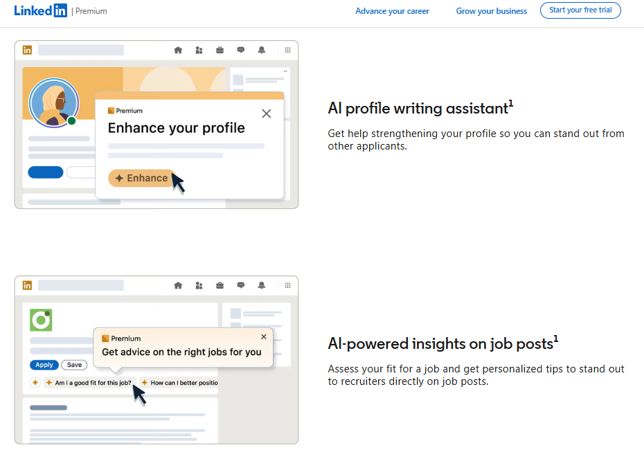 LinkedIn Premium AI writing assistant