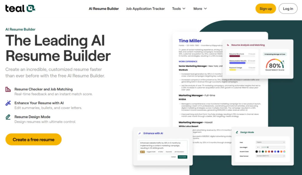 Teal home page