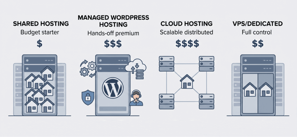 Hosting types comparison.