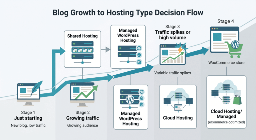 Hosting decision flow.