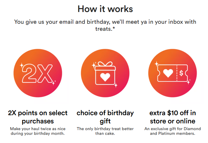 Receive a birthday gift from a beauty brand.