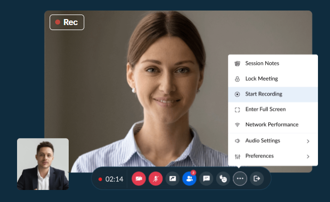 Screenshot of webinar recording.