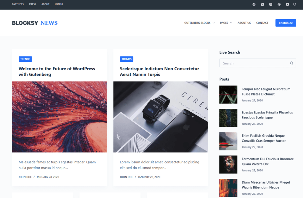 Blocksy theme.