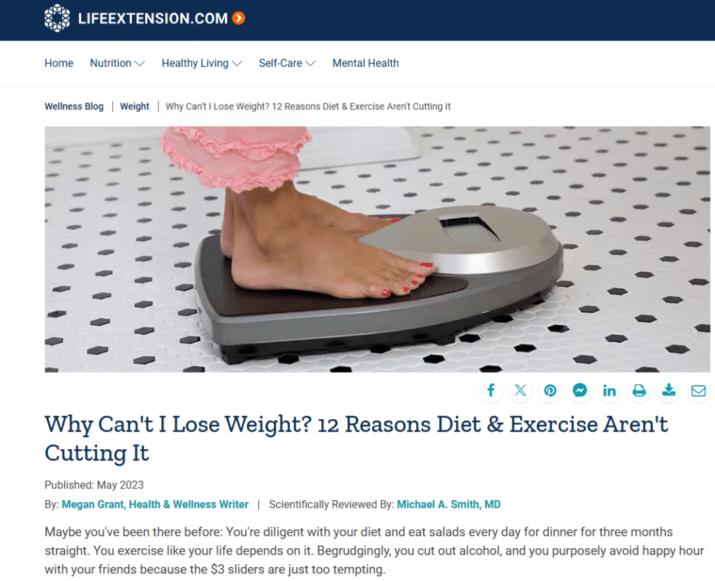 Weight loss blog post.