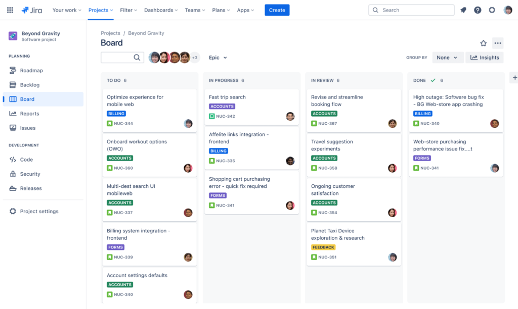 Kanban board in Jira Kanban board in Jira