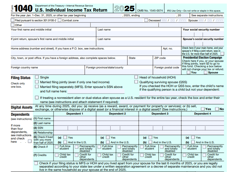 Form 1040.