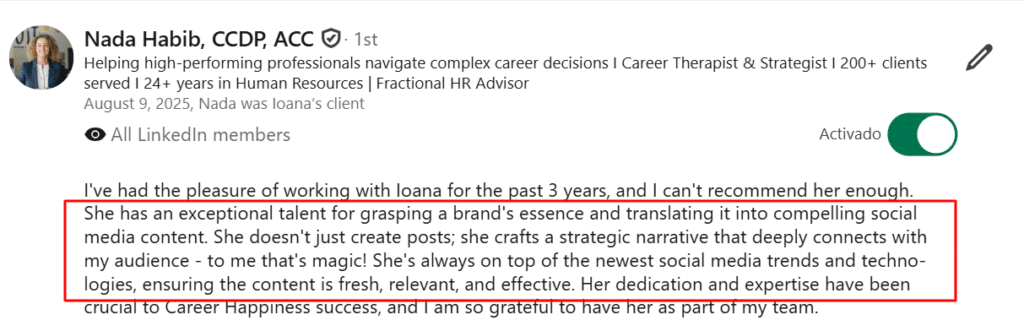 Testimonial Screenshot
